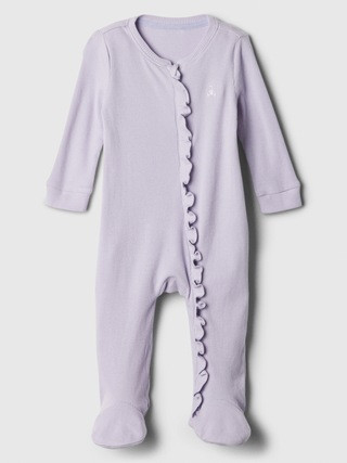 Baby Ribbed Two-Way Zip One-Piece | Gap Factory
