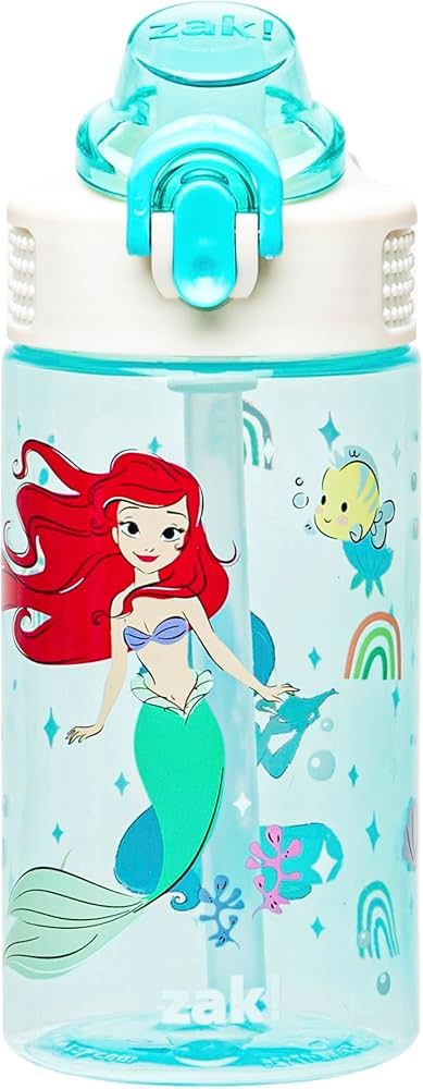 Zak Designs Sage Disney Princess Kids Water Bottle For School or Travel, 16oz Durable Plastic Wat... | Amazon (US)