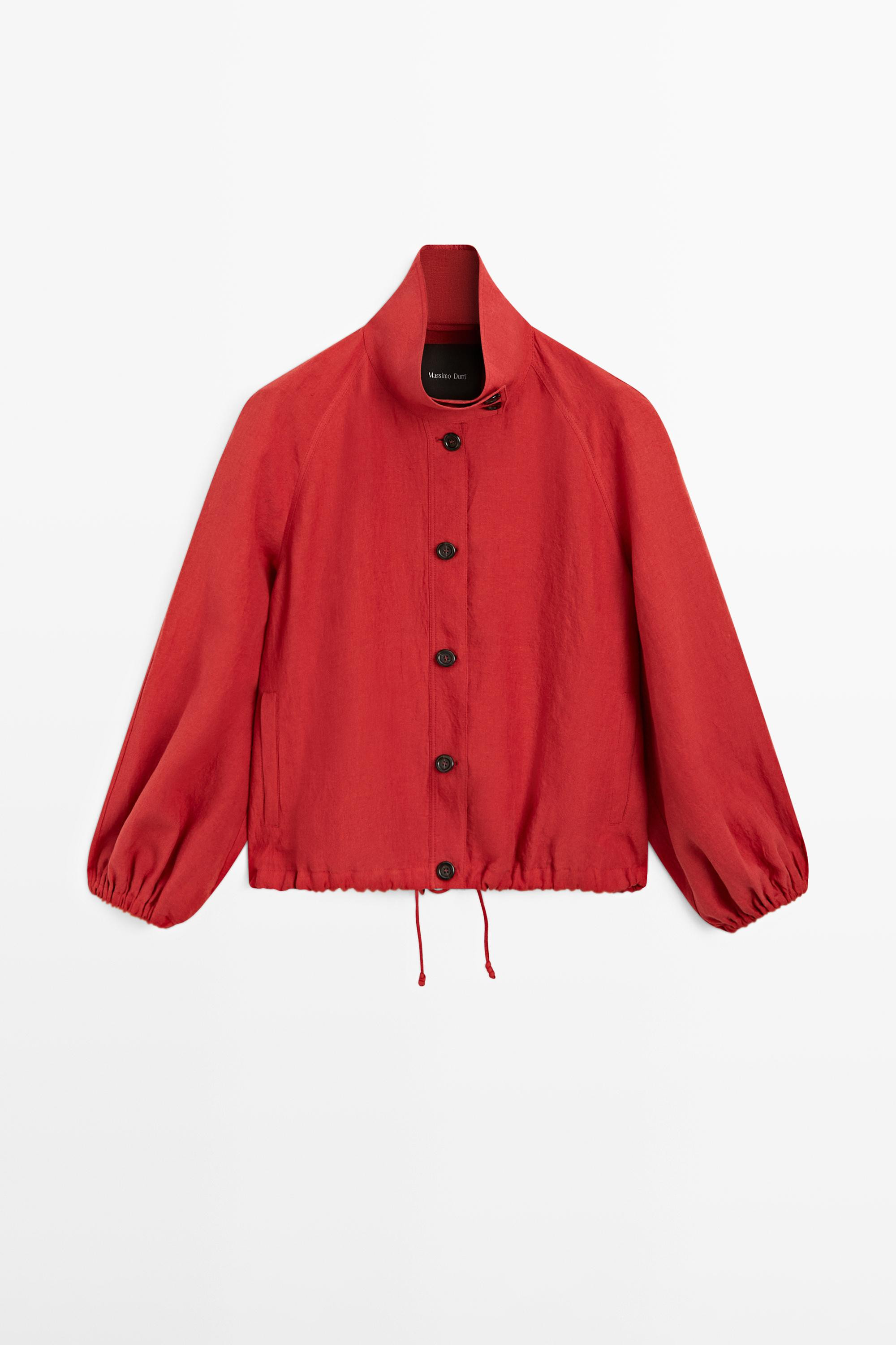 Gepolsterte Bomberjacke aus Leinen | Massimo Dutti DE