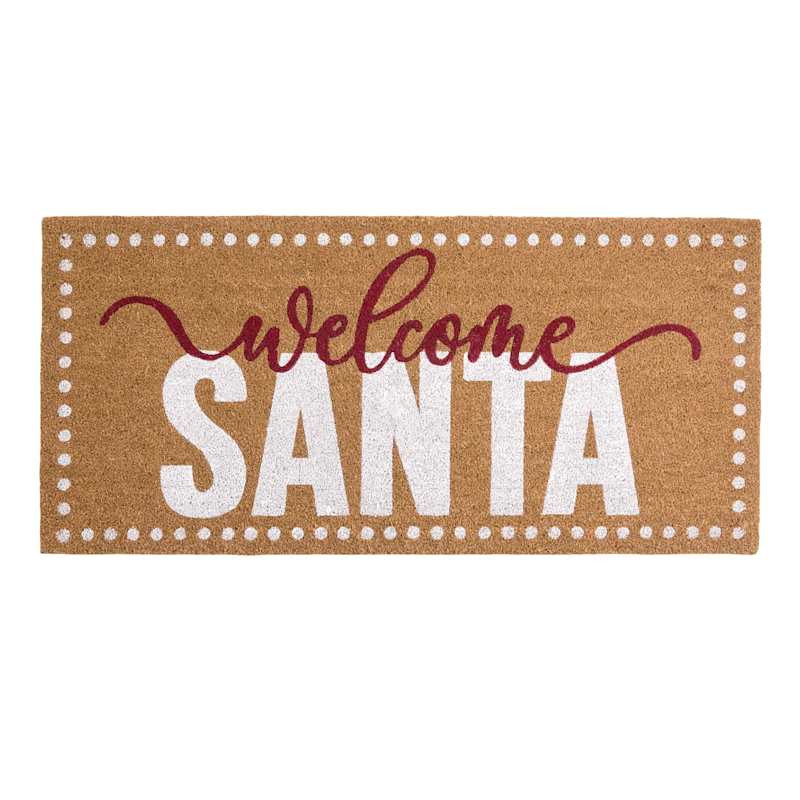 Welcome Santa Natural Coir Mat, 22x47 | At Home