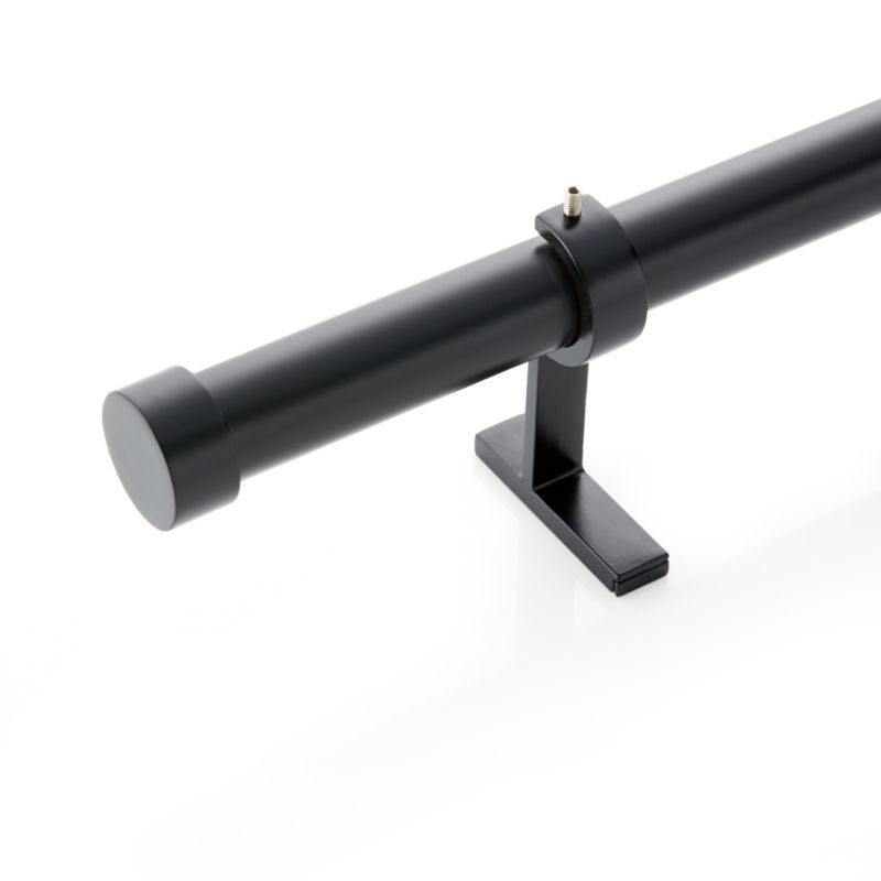 CB Matte Black End Cap and Curtain Rod Set 120"-170" + Reviews | Crate and Barrel | Crate & Barrel