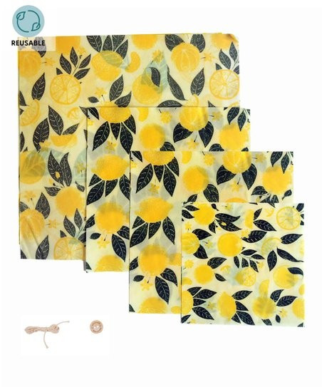 Lemon II Beeswax Packaging Cloth - Set of Four | Zulily