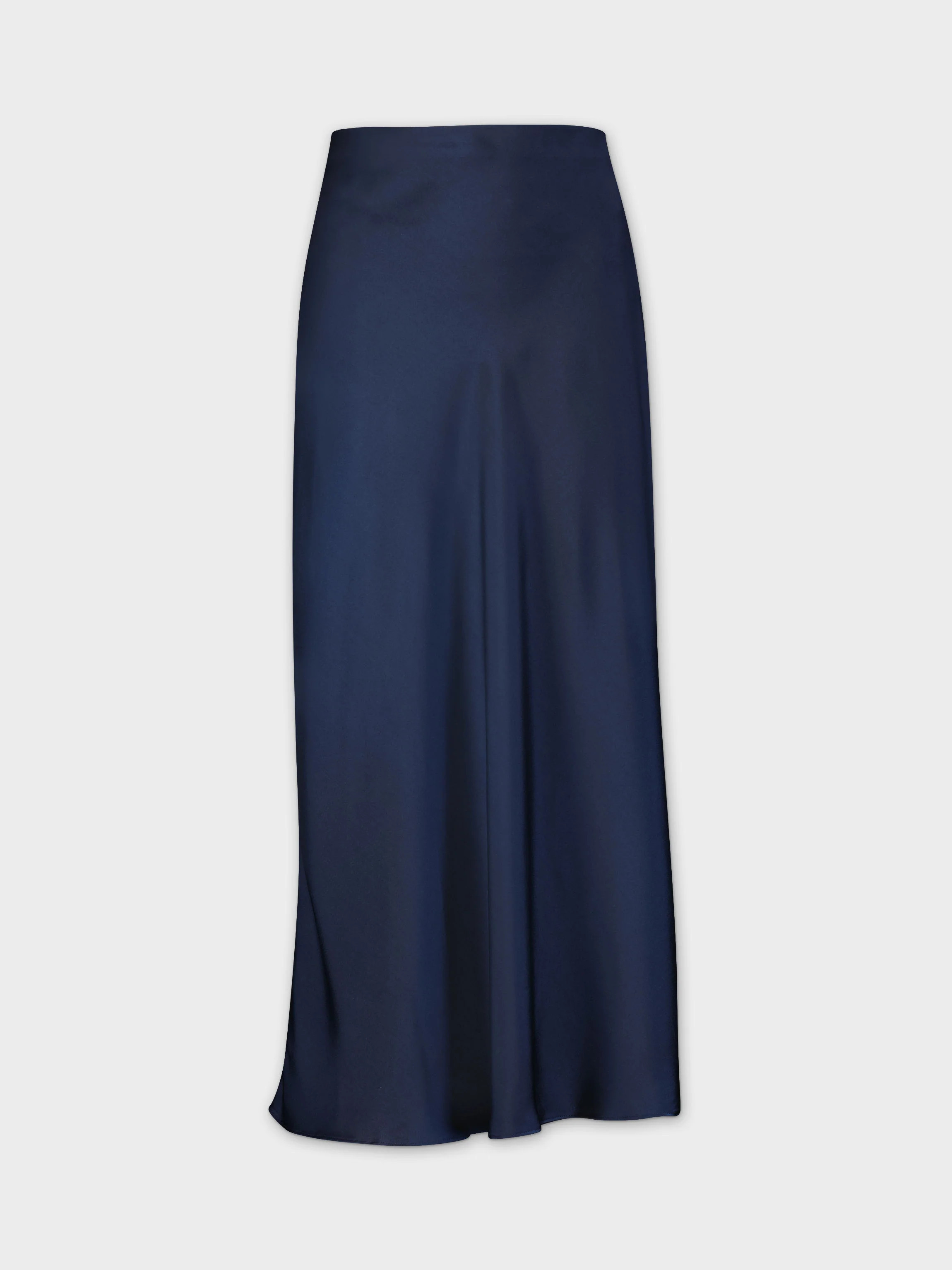 Satin Slip Skirt-Navy | Fame On central