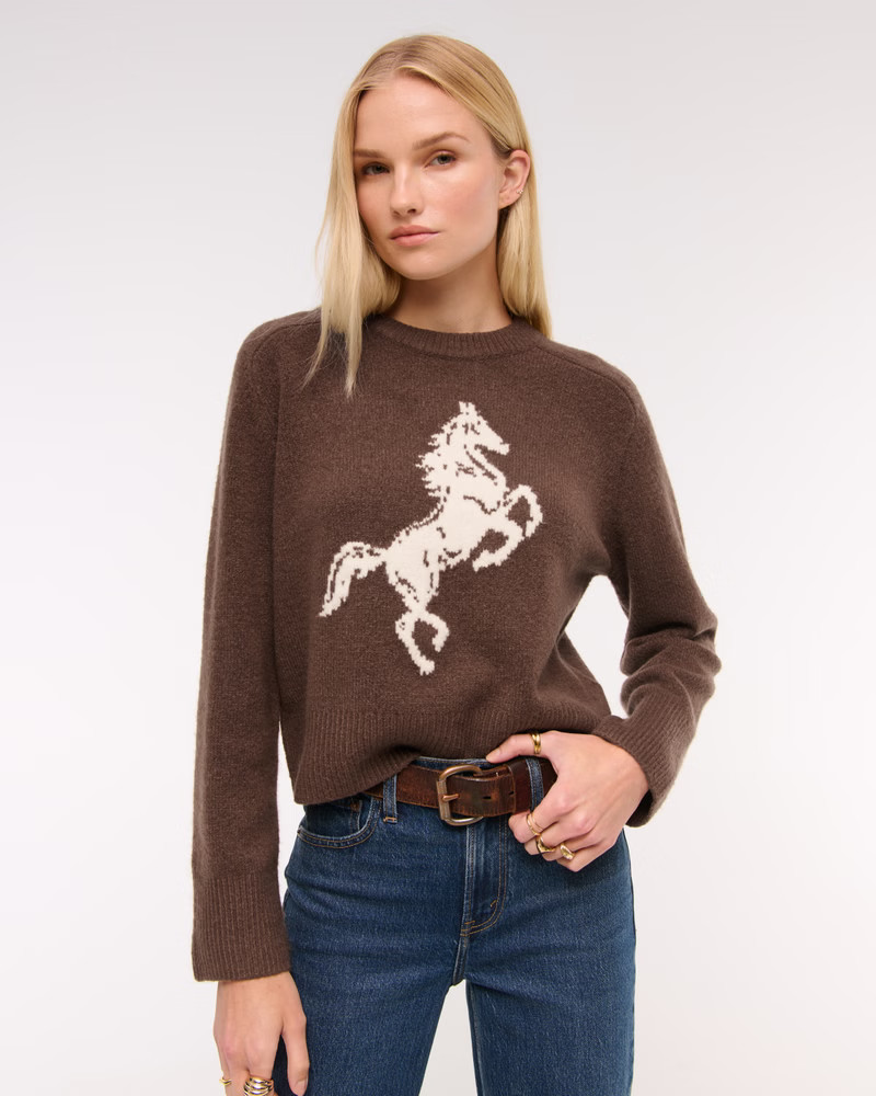 Women's The A&F Madeline Western Crew Sweater | Women's Tops | Abercrombie.com | Abercrombie & Fitch (US)
