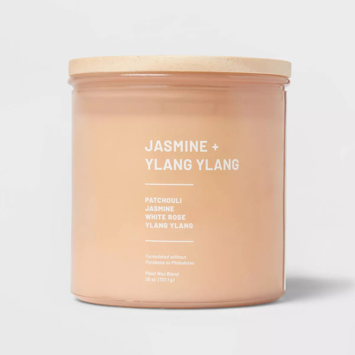 Tinted Glass Jasmine + Ylang Ylang Jar Candle Light Orange - Threshold™ | Target