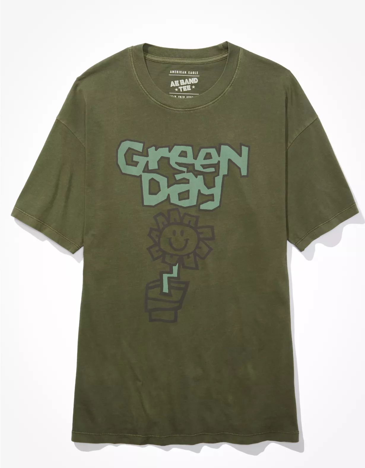 AE Oversized Green Day Graphic Tee | American Eagle Outfitters (US & CA)