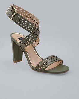 Laser-Cut High-Heel Ankle Strap Sandals | White House Black Market