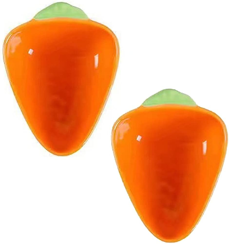 2Pcs Creative Carrot Dipping Bowls Ceramic Dipping Soy Sauce Bowl Dishes Small Fruits Dessert App... | Amazon (US)