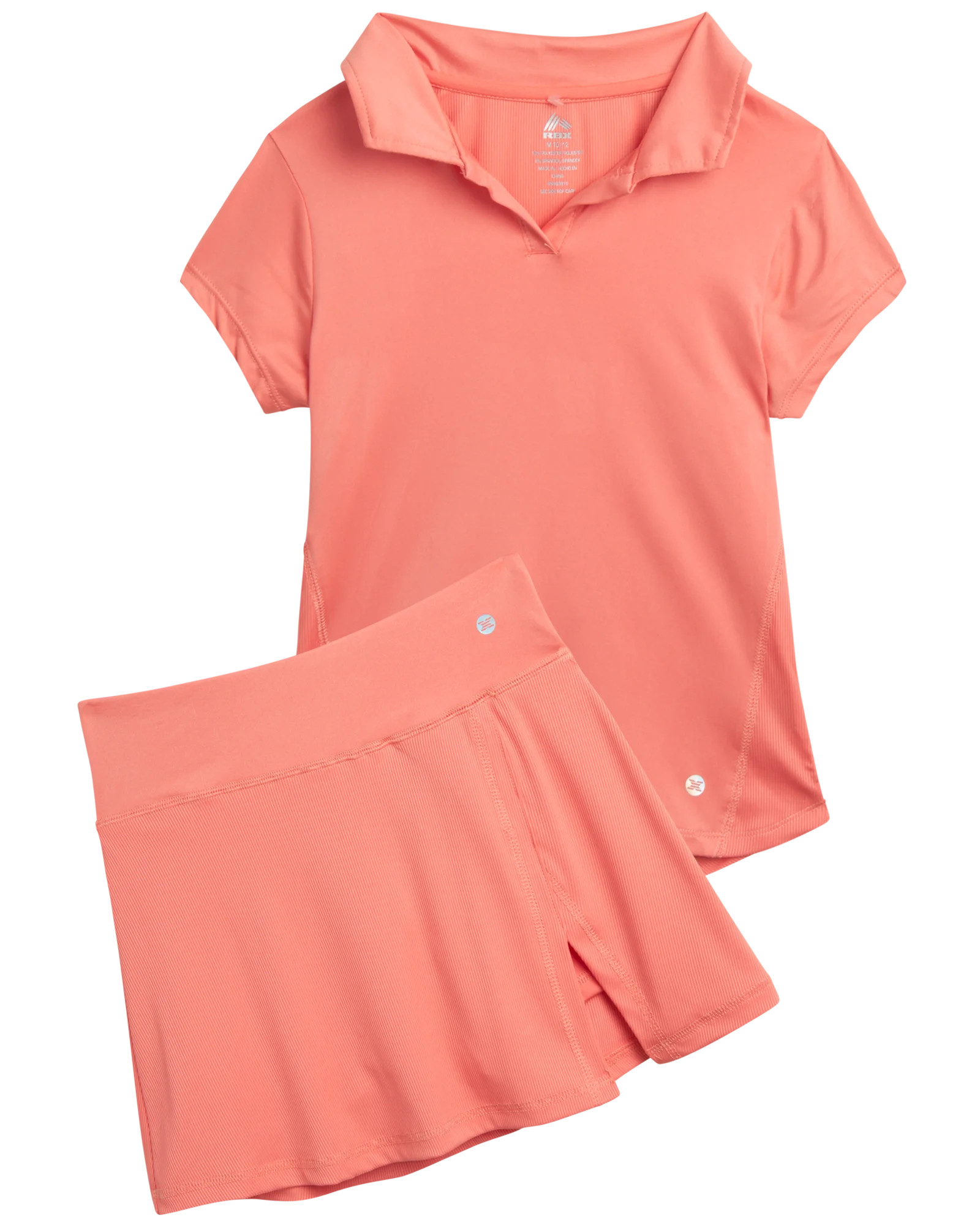 RBX Girls' Active Skirt Set - 2 Piece Stretch Ribbed Polo and Scooter Skort - Cute Summer Tennis ... | Walmart (US)