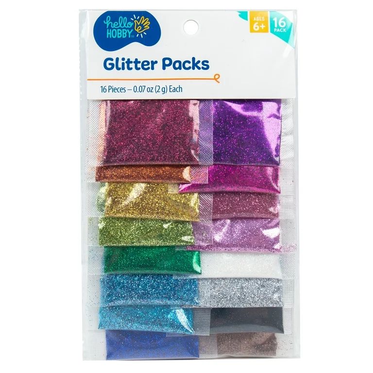 Hello Hobby Glitter Packs, 16-Pack | Walmart (US)