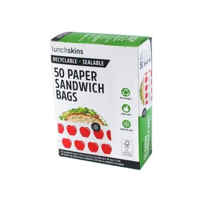 Lunchskins Recyclable & Sealable Paper Sandwich Bags - Apple - 50ct | Target