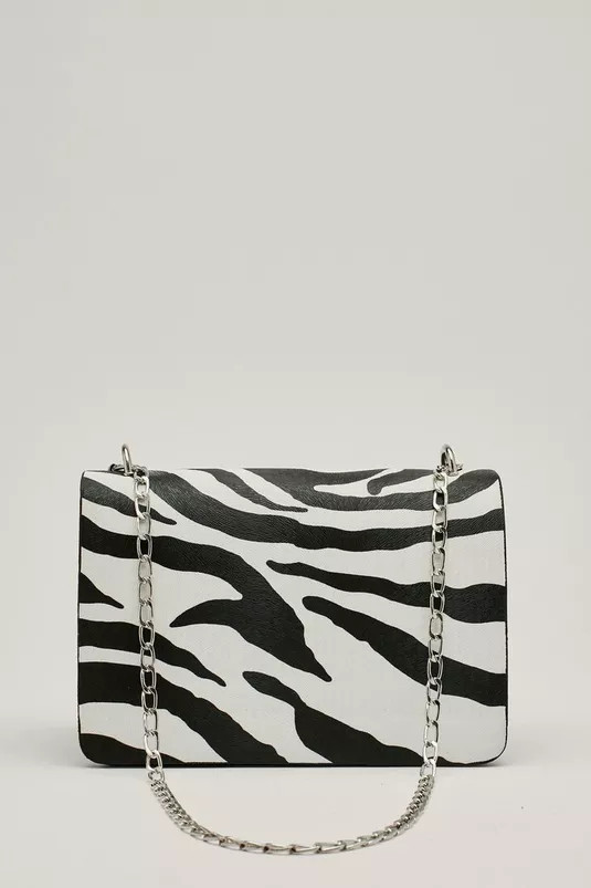 Faux Leather Zebra Print Crossbody Bag | Nasty Gal (US)