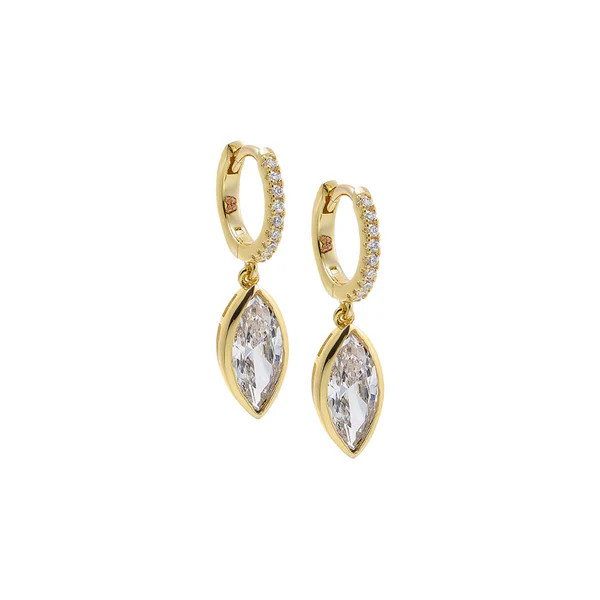 CZ Marquise Pave Huggie Earring | Adina Eden