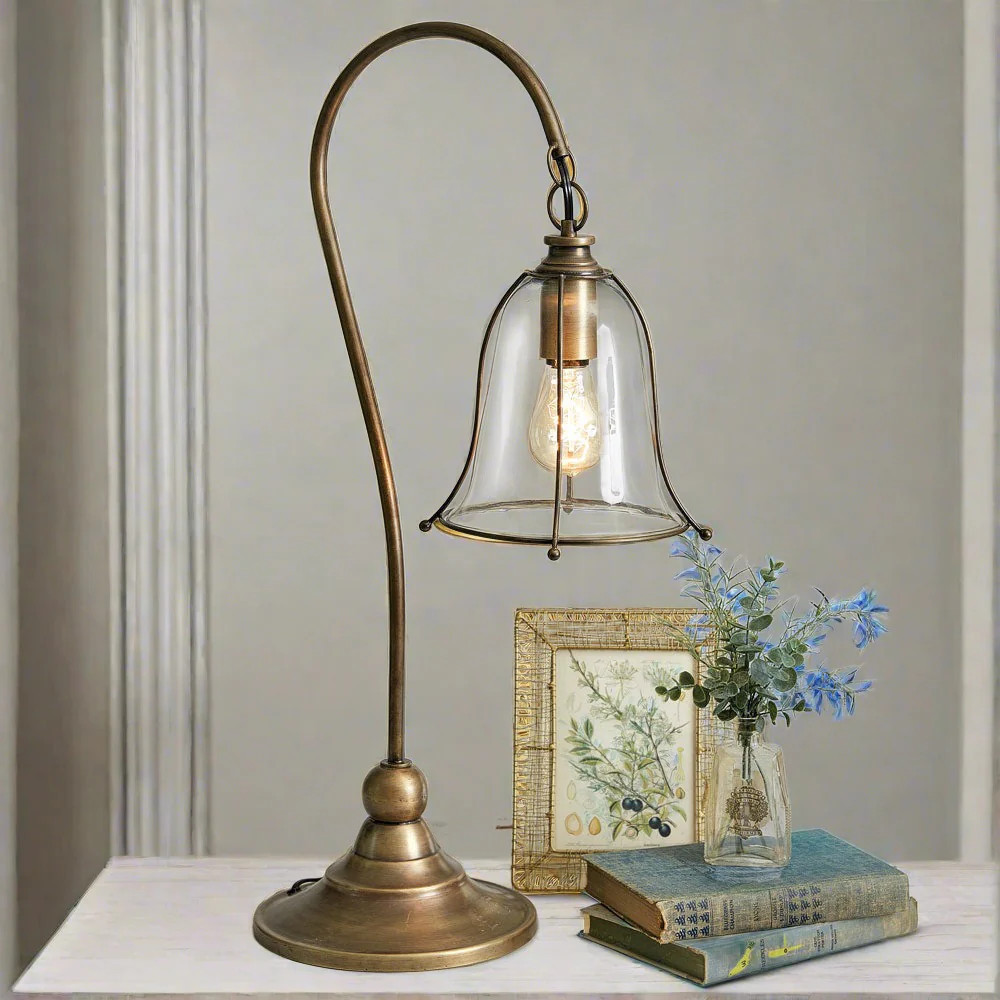Antique Style Gooseneck Brass Lamp | River Chic Designs