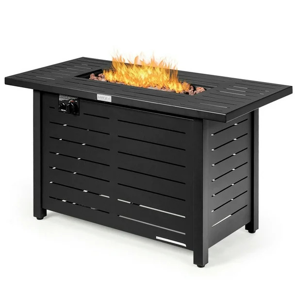 Gymax 42'' Rectangular Propane Gas Fire Pit 60,000 Btu Heater Outdoor Table W/ Cover - Walmart.co... | Walmart (US)