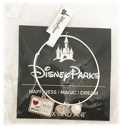 Alex and Ani Disney Parks Mickey & Minnie Love Postcard Bangle Bracelet (Silver) | Walmart (US)
