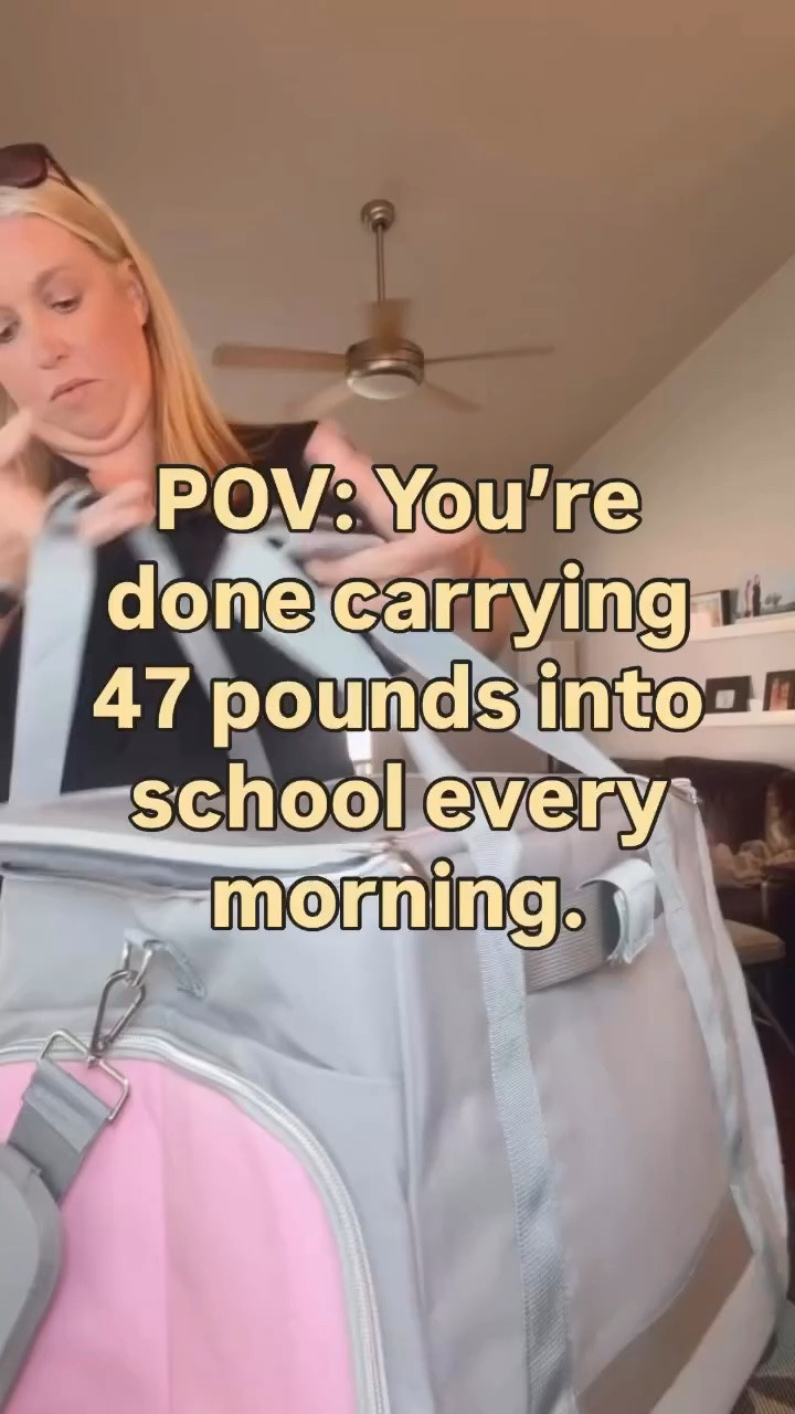 Teacher friends… this rolling bag has been a game changer! 🙌 It fits my laptop, papers, lunch, and everything else I need for the day.
