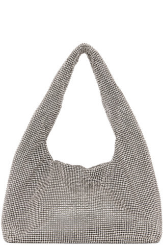 KARA - SSENSE Exclusive Silver Mini Crystal Mesh Bag | SSENSE