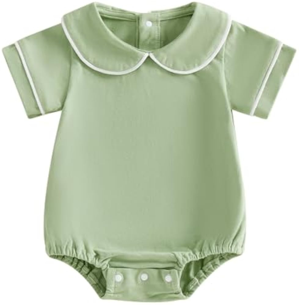 Balaflyie Bubble Romper Baby Boy Girl Cotton Collar Bodysuit Infant Top | Amazon (US)