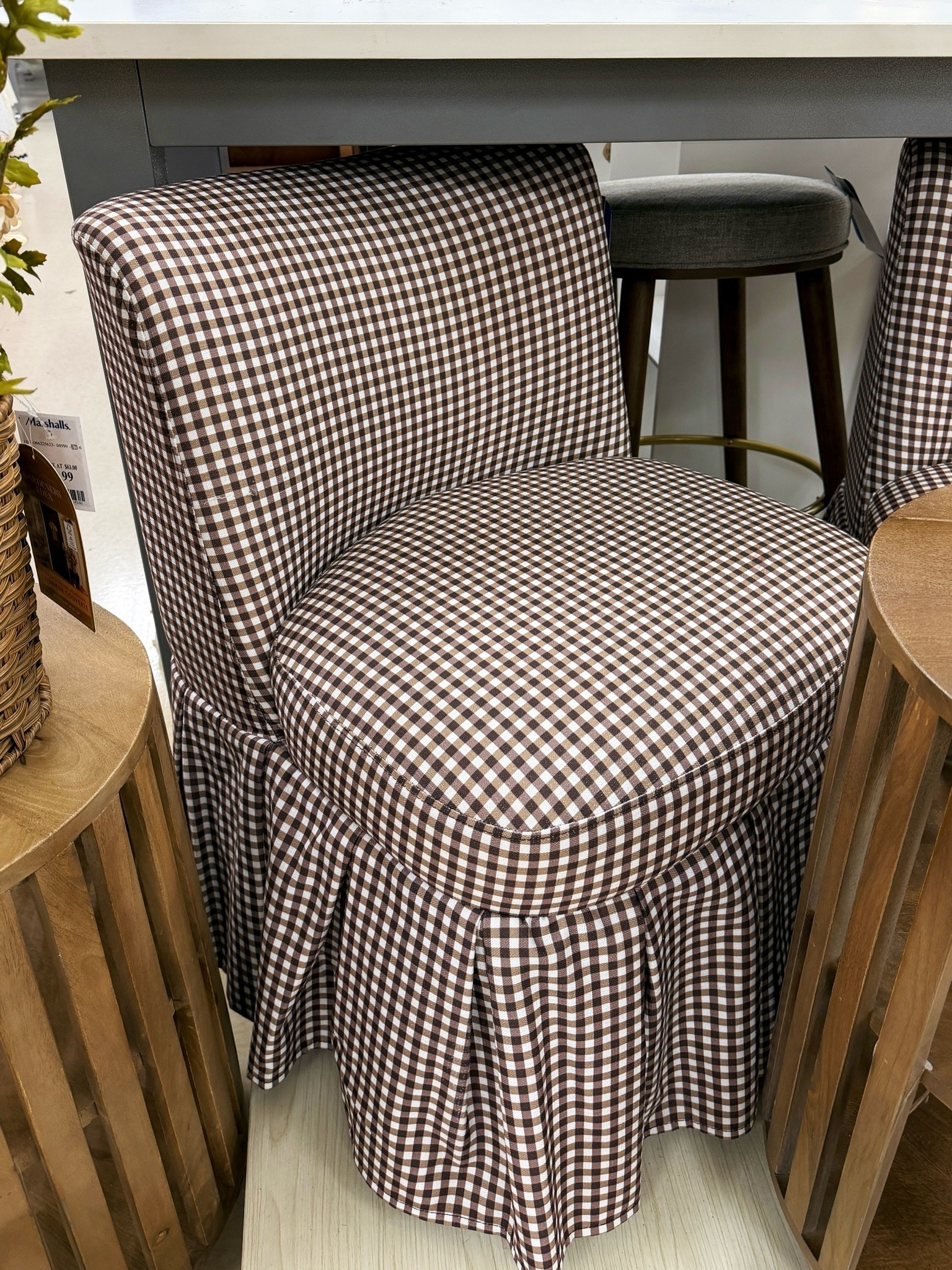 Selling fast at Marshalls! 🙌🏻 This gingham pleated accent chair is giving all the cozy fall vibes with its timeless pattern and charming skirted design. 🤎 Such a fun way to add a touch of classic style to your home this season. I’ve linked it and more gingham chairs! ☺️ @Marshalls #accentchair #gingham #chair

#LTKHome #LTKSaleAlert