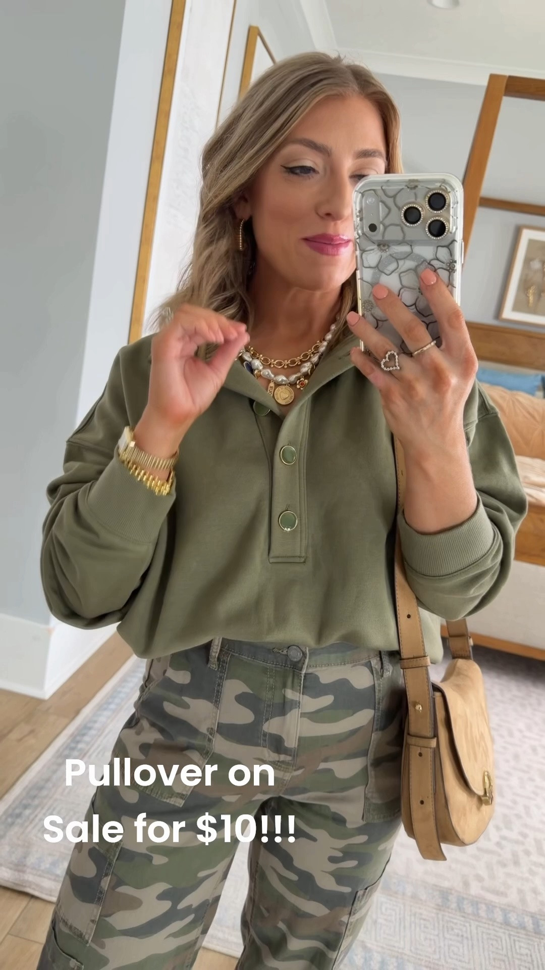 This Walmart outfit is such a fun way to mix basics with a little personality. The olive snap-collar pullover is incredibly soft, and these camo jeans make the perfect statement piece while still being easy to style. Finished with neutral accessories, it’s an effortless everyday look you’ll wear from now straight into fall.

#WalmartFashion #CamoJeans #OliveGreen #FallTransition #CasualStyle #AffordableFashion #WalmartNewArrivals #EverydayOutfit #WeekendStyle #NeutralStyle #FashionFinds #OOTD #MomStyle #BudgetFriendlyFashion #StyleInspiration

#LTKootd #LTKPetite #LTKSaleAlert