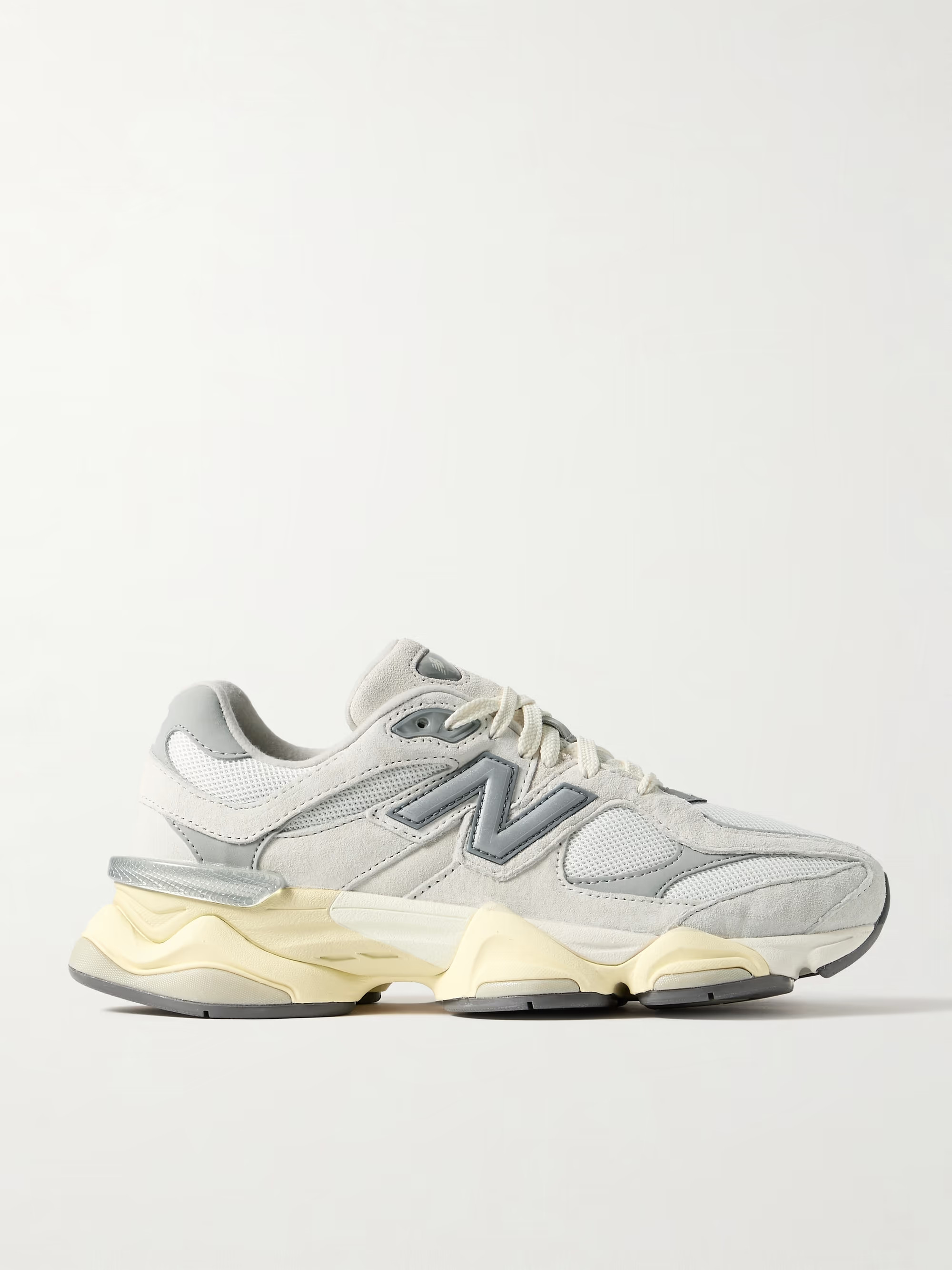 9060 nubuck-trimmed suede and mesh sneakers | NET-A-PORTER (US)