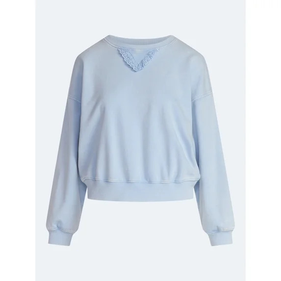 Scoop Women's Graphic Cropped Crewneck Sweatshirt, Sizes XS-XXL | Walmart (US)