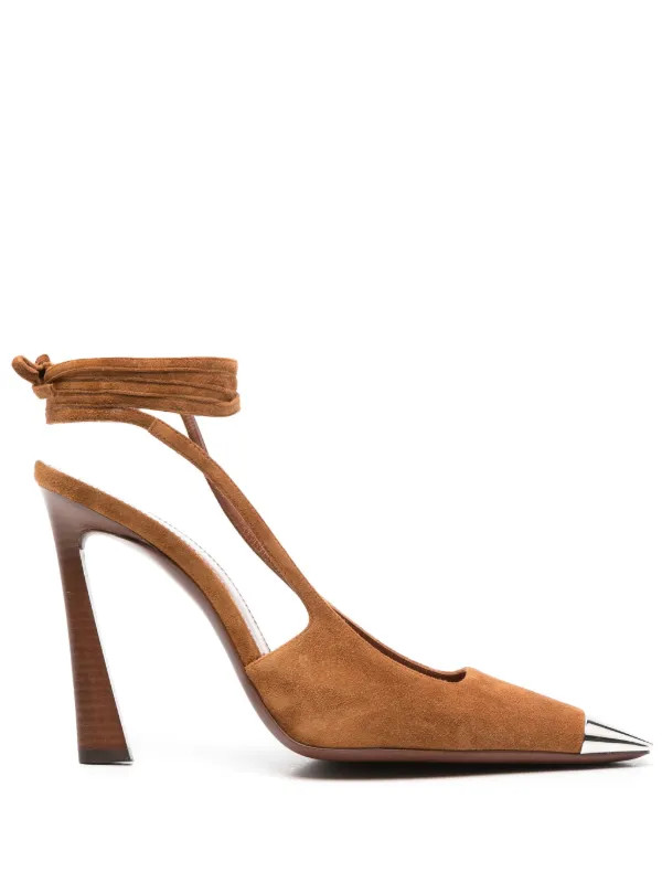 Saint Laurent 105mm Blade Metal Suede Pumps - Farfetch | Farfetch Global