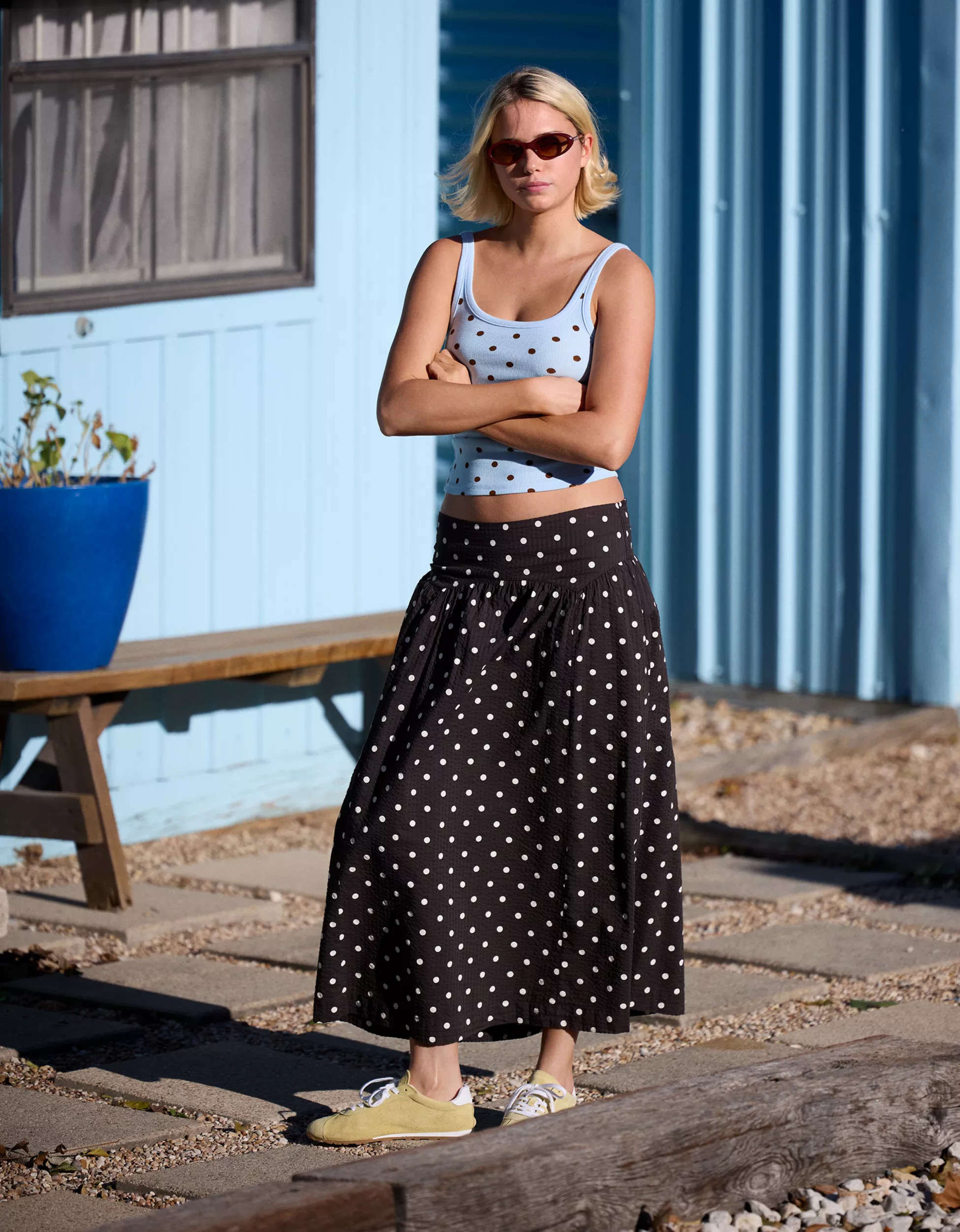 Aerie Seersucker Midaxi Skirt | Aerie