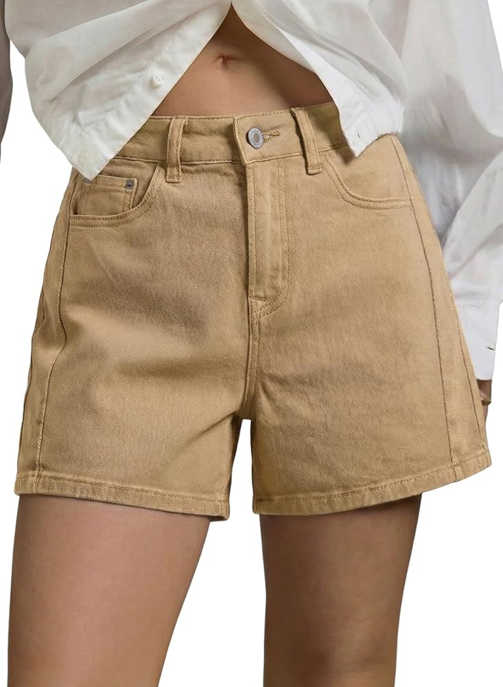 Sidefeel Women's Jean Shorts High Waisted Stretchy Casual Side Seam Denim Shorts | Amazon (US)