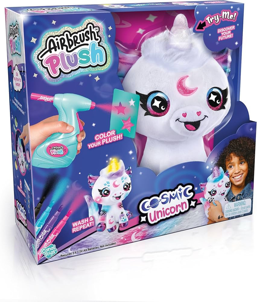 Canal Toys Airbrush Plush Cosmic Light Up Unicorn! Decorate, wash, Repeat! Customize Your own Spr... | Amazon (US)