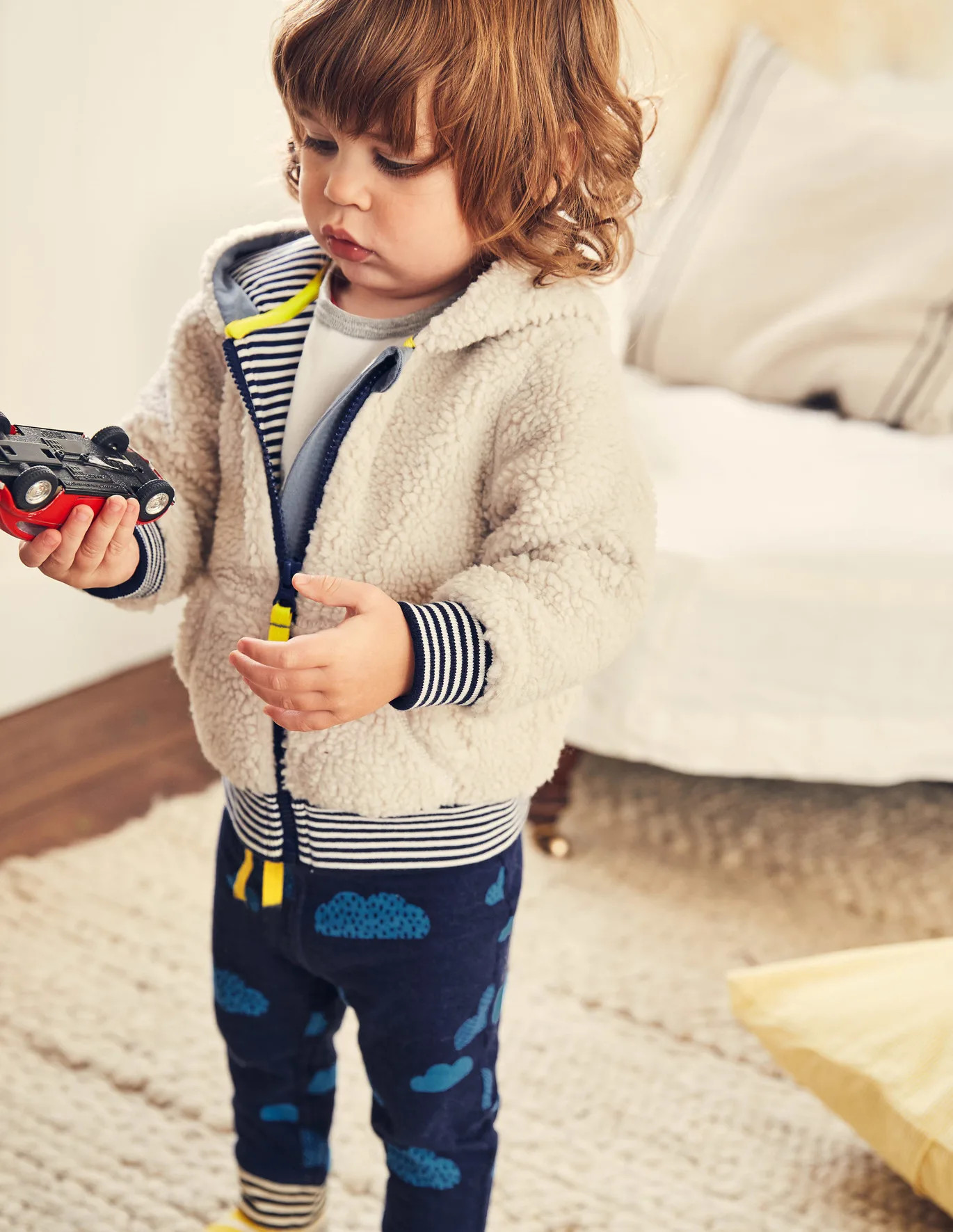 Shaggy Lined Zip-Up Hoodie - Oatmeal | Boden US | Boden (US)