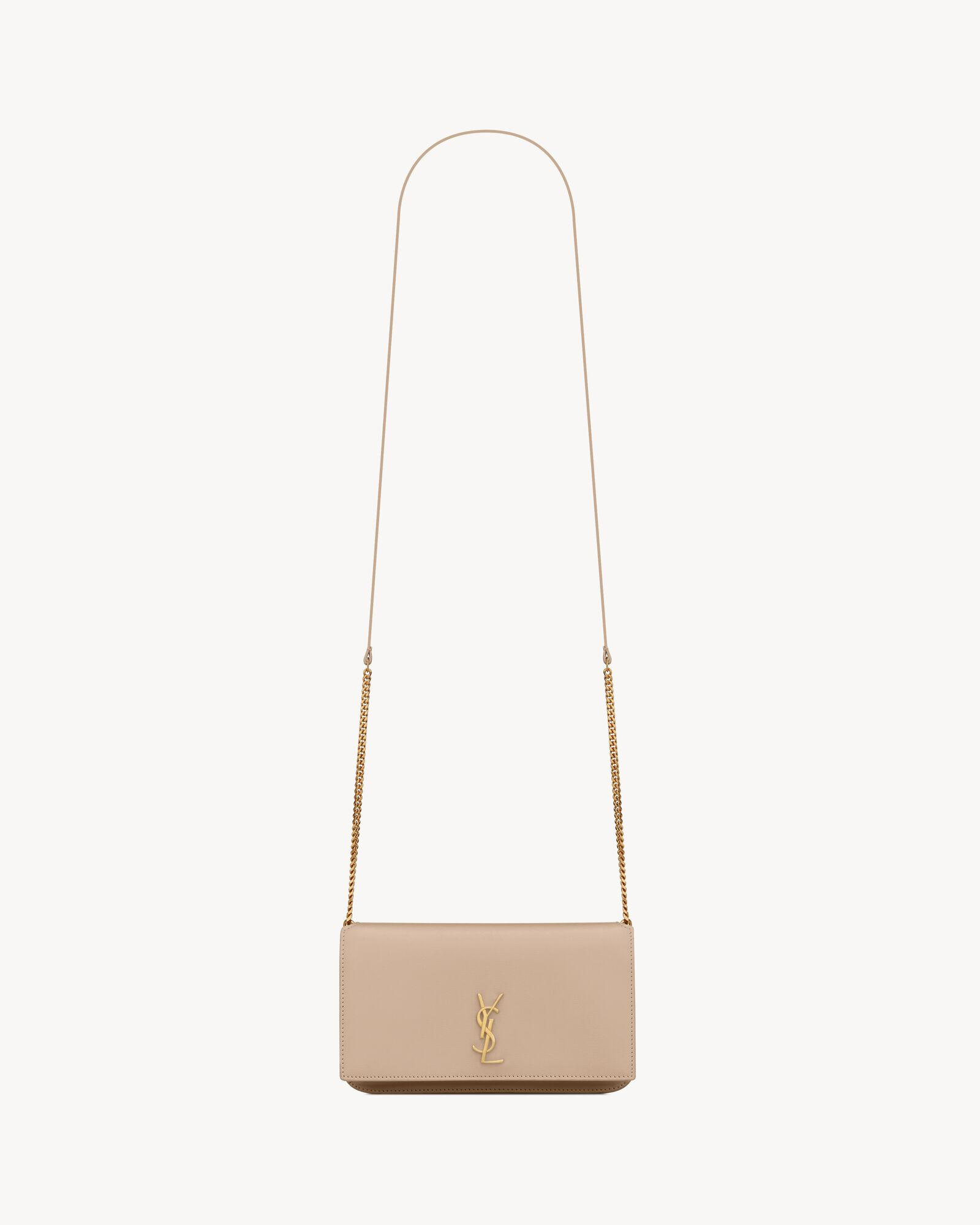 cassandre phone holder with strap in smooth leather | Saint Laurent Inc. (Global)