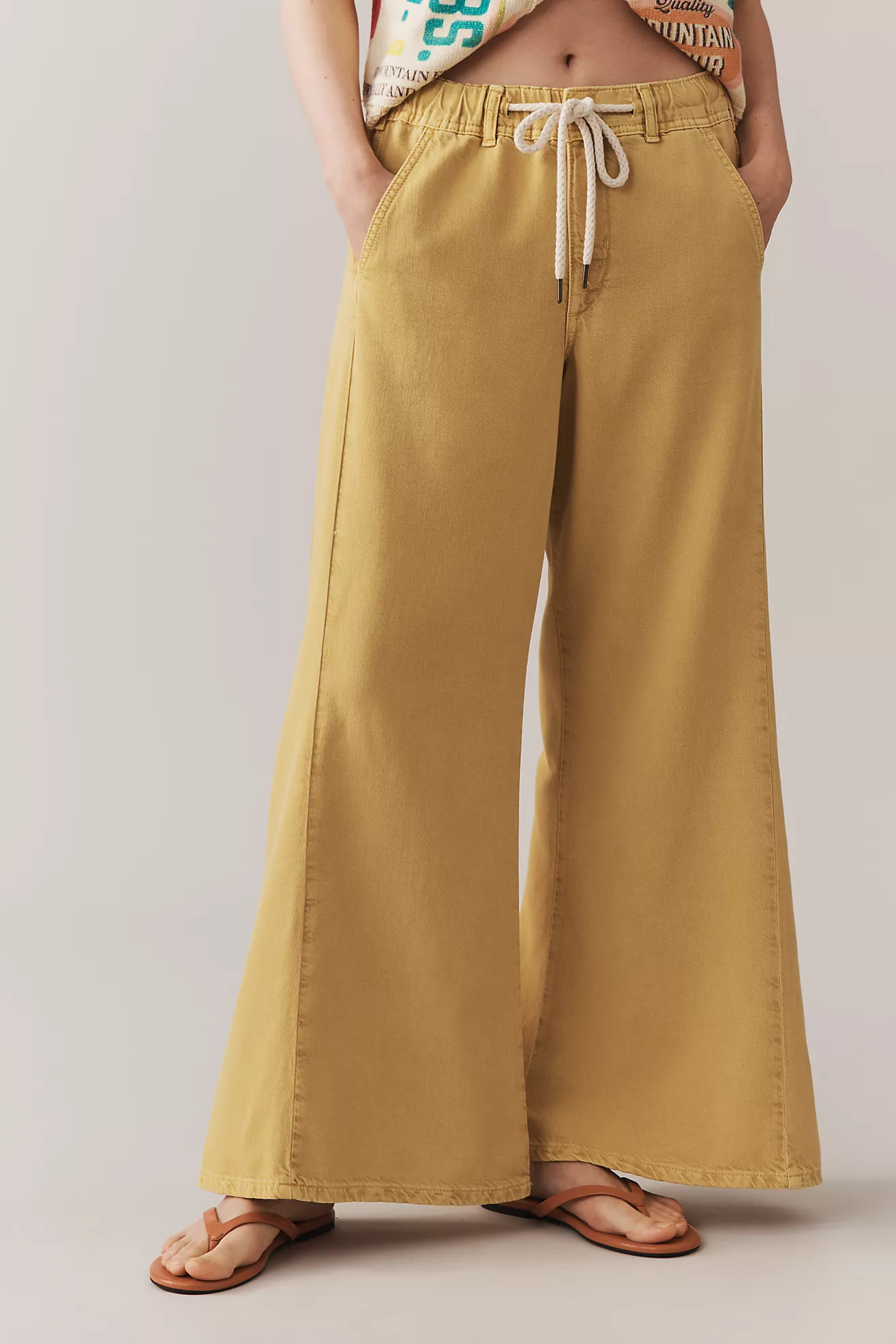 The Adi Pull-On Mid-Rise Flare Pants by Pilcro | Anthropologie (US)