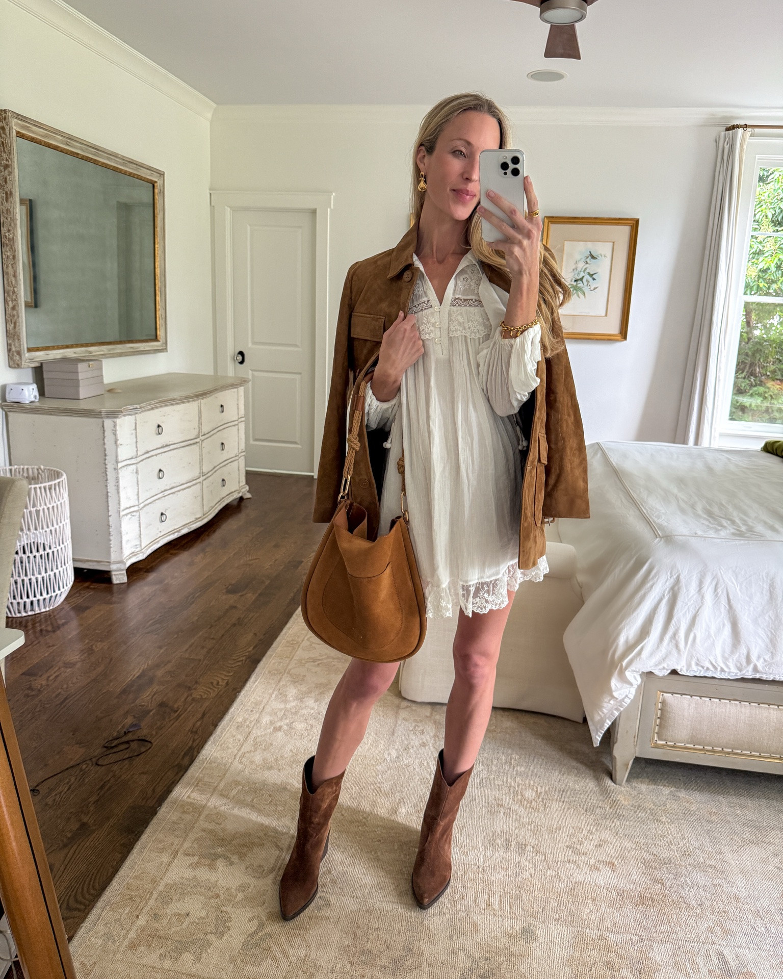 Styling a white cotton dress for early fall 🤎Wearing 2/XS in dress (on sale preorder at Revolve—more sizes at MyTheresa available now) Jacket, boots, and bag are old. Linked similar for all!

Fall dress, fall mini dress, summer to fall dress, early fall dress, fall outfit inspiration, early fall outfits, fall outfit inspo, summer to fall outfits, fall transition outfits, suede jacket, suede bag, fall bag, fall jacket, cowboy boots, cowgirl boots

#LTKootd #LTKgrwm #LTKSeasonal
