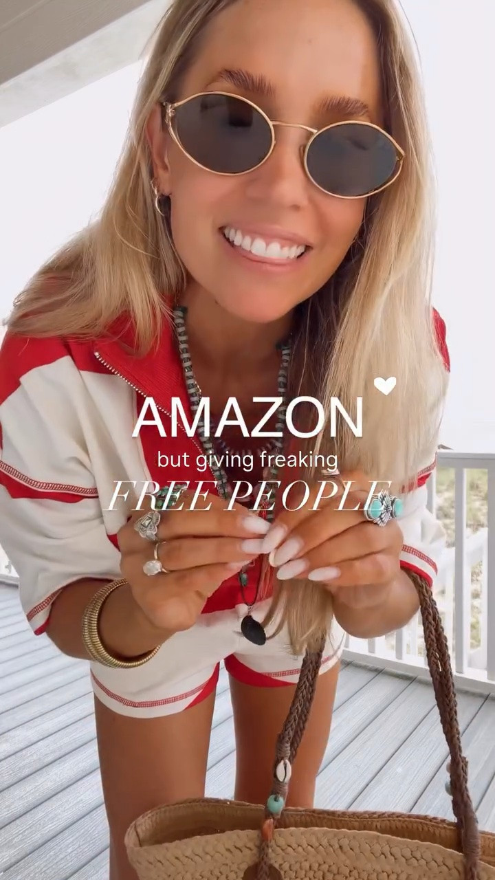 🤍10/10 for this matching summer set! 🤍❤️☀️ It is giving Free People but it’s from Amazon! 📦