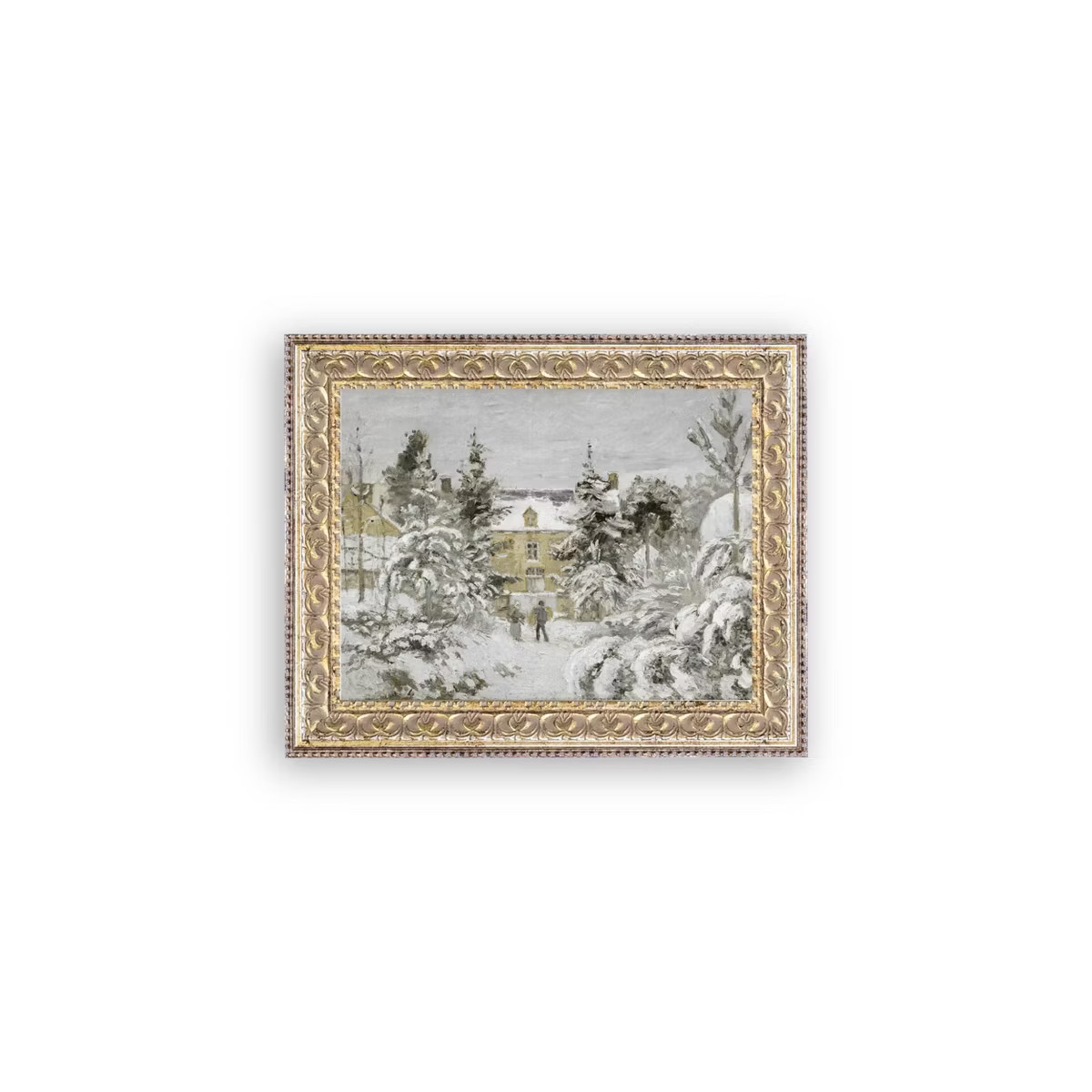 Petal Lane 10"x8" Snowy Stroll Fancy Gold Framed Art | Target