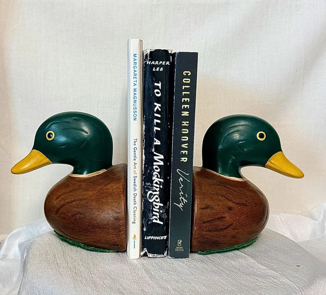 Weighted Mallard Duck Bookends: Mid-Century Collectible Retro Rustic Decor | Etsy (US)