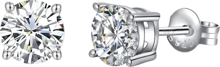 Sterling Silver Round Moissanite Studs | Nordstrom