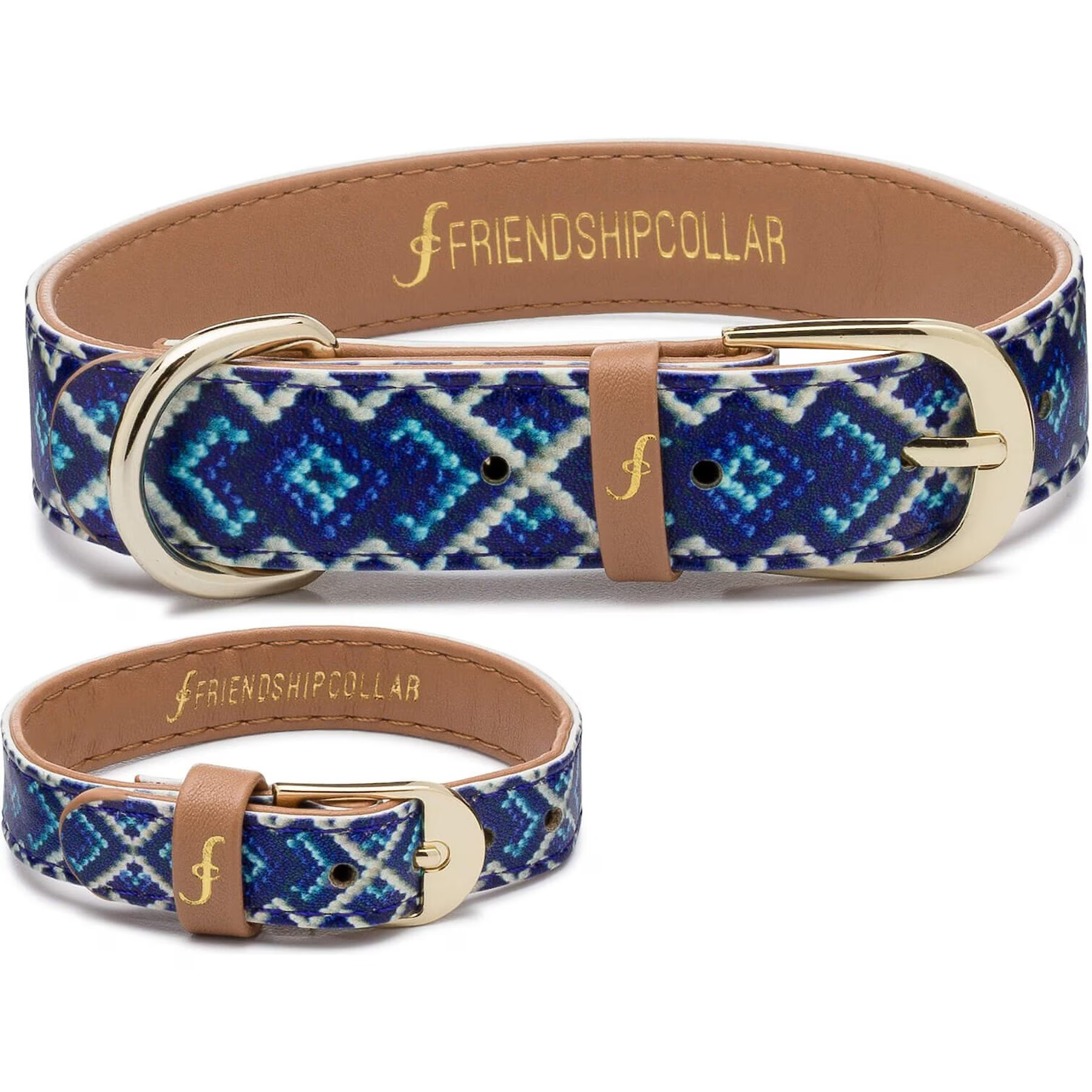 FriendshipCollar Mucky Pup Leather Dog Collar with Friendship Bracelet, X-Small: 11 to 14-in neck, 3/4-in wide | Chewy