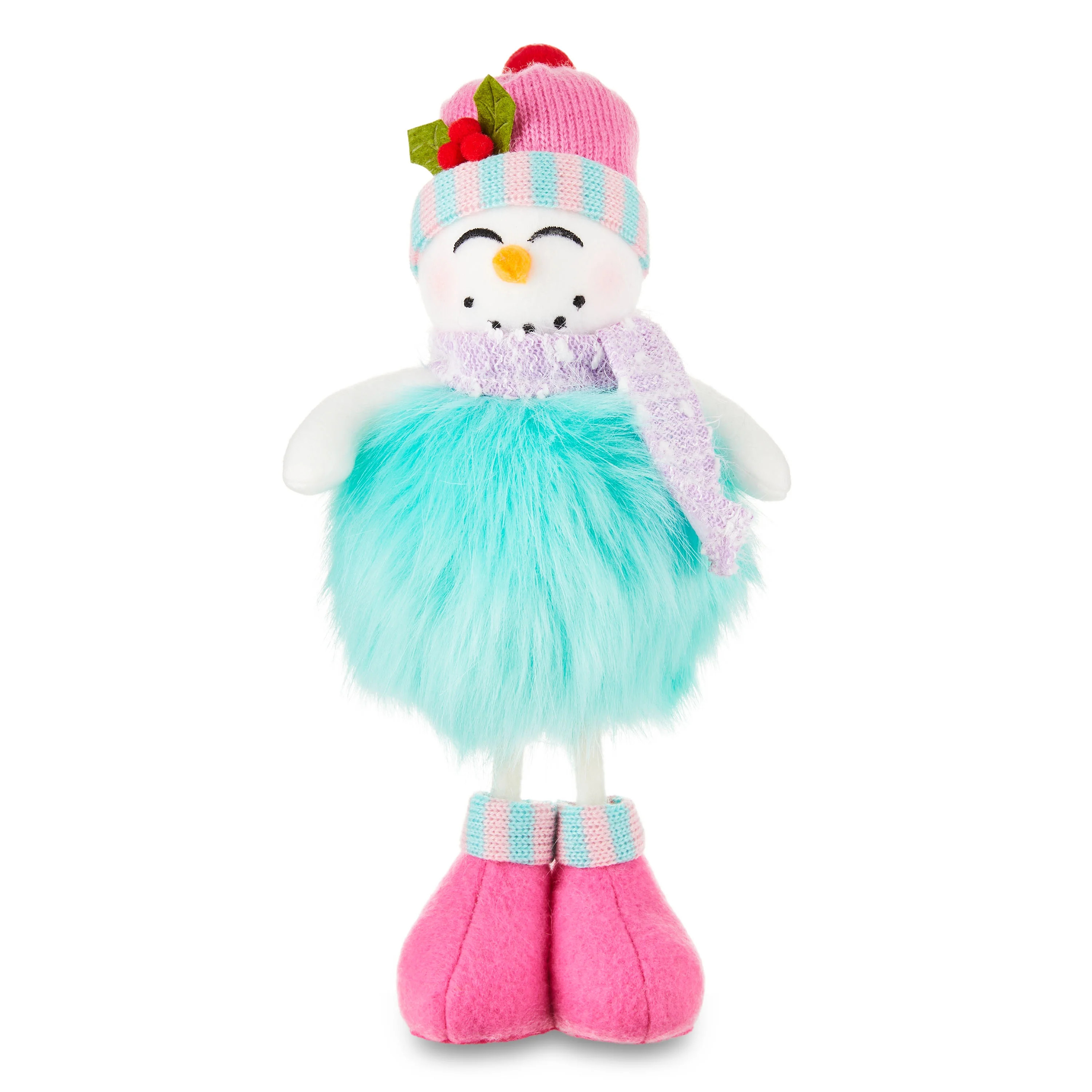 Teal Fabric Snowman Christmas Tabletop Decoration, 10 in, by Holiday Time | Walmart (US)