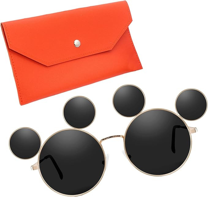 Mouse Ears Sunglasses for Women Men, Black Cartoon Sun Glasses, Theme Park Accessories, UV Protec... | Amazon (US)