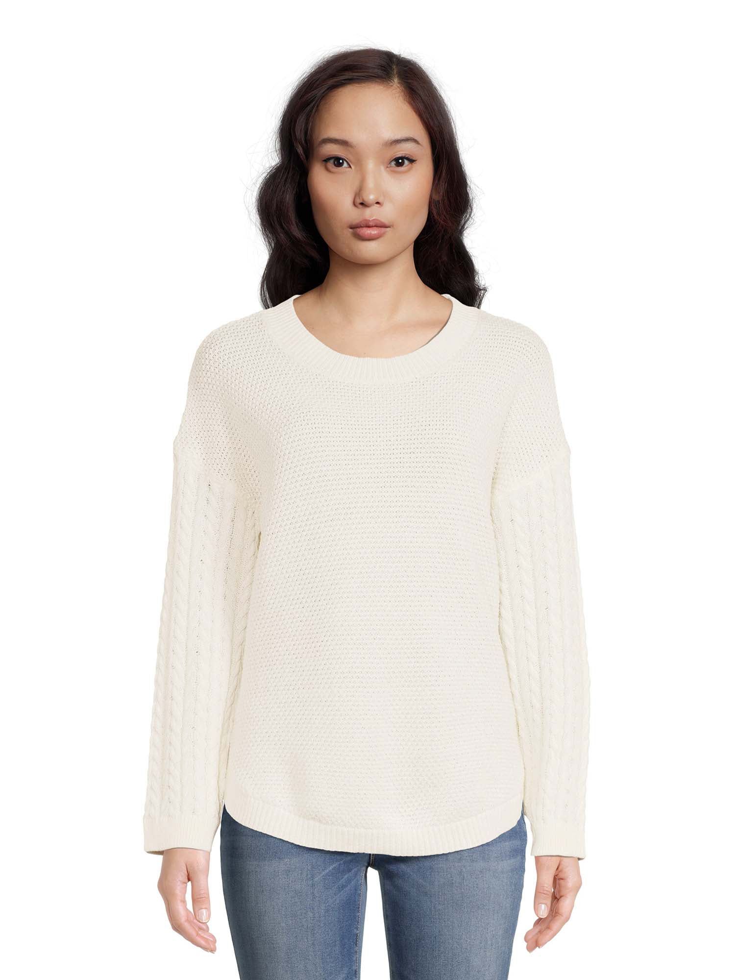 Time And Tru Women's Cable Sweater Top - Walmart.com | Walmart (US)