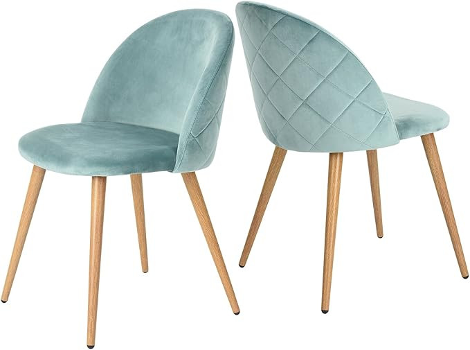 GreenForest Dining Chairs Set of 2, Modern Velvet Accent Leisure Side Chairs with Metal Legs for ... | Amazon (US)