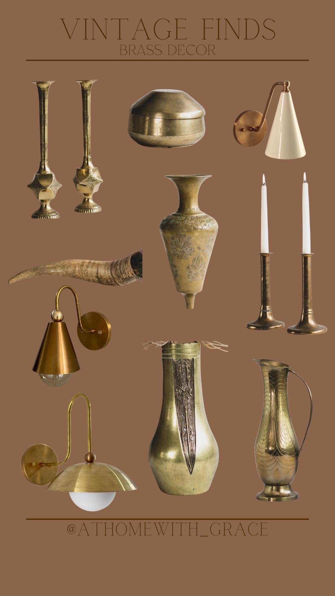 Brass Vintage ✨One of a kind vintage brass finds. Love using these for some different texture and material in different spaces  

#LTKHome #LTKFindsUnder100 #LTKFindsUnder50