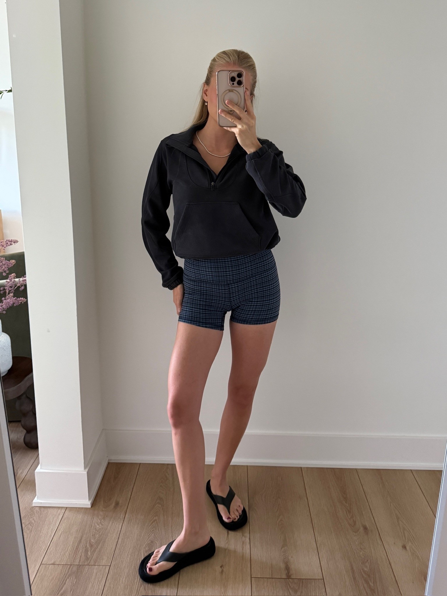 Size 4 half zip (color: black), size 4 shorts (color: Glow Grid Washed Denim Multi), shoes tts! @lululemon #lululemoncreator #ad
#kathleenpost

Activewear outfit, Pilates outfit, athleisure outfit, active set, matching set, Lululemon new arrivals, Lululemon activewearr

#LTKStyleTip #LTKActive