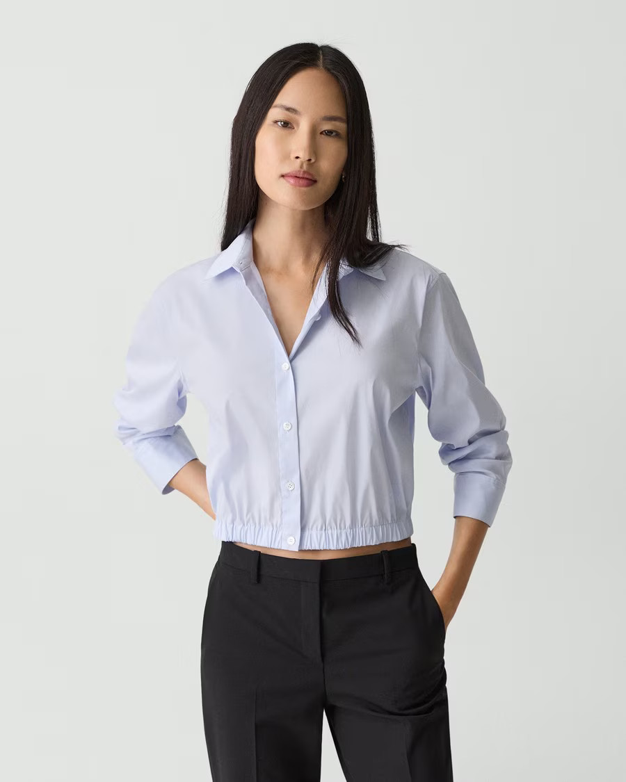 Cropped Shirt in Good Cotton | Theory