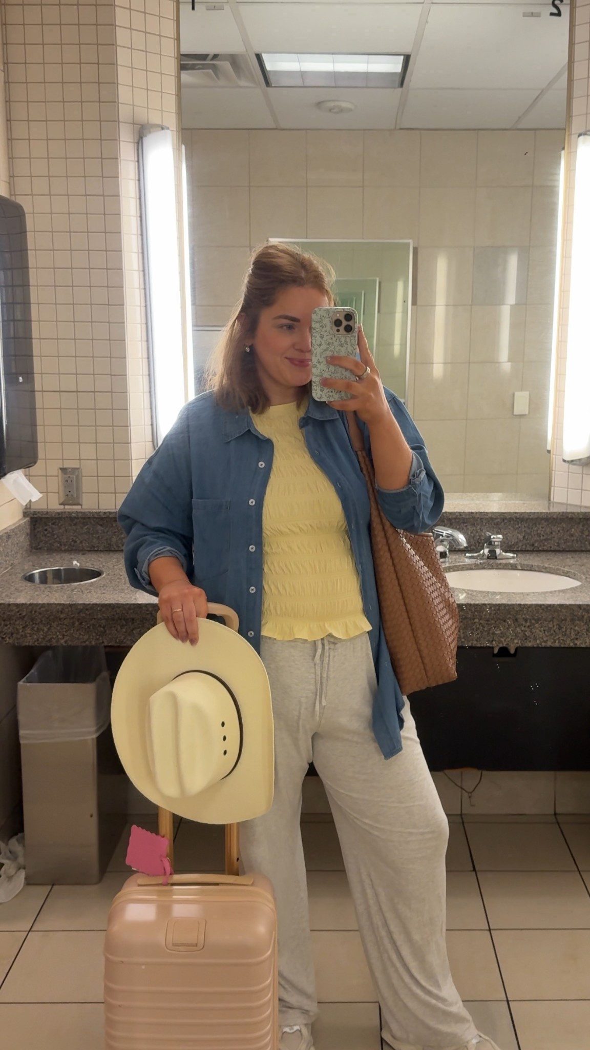 Travel day outfit wearing xl in top xxl in denim shirt and pants 

#LTKootd