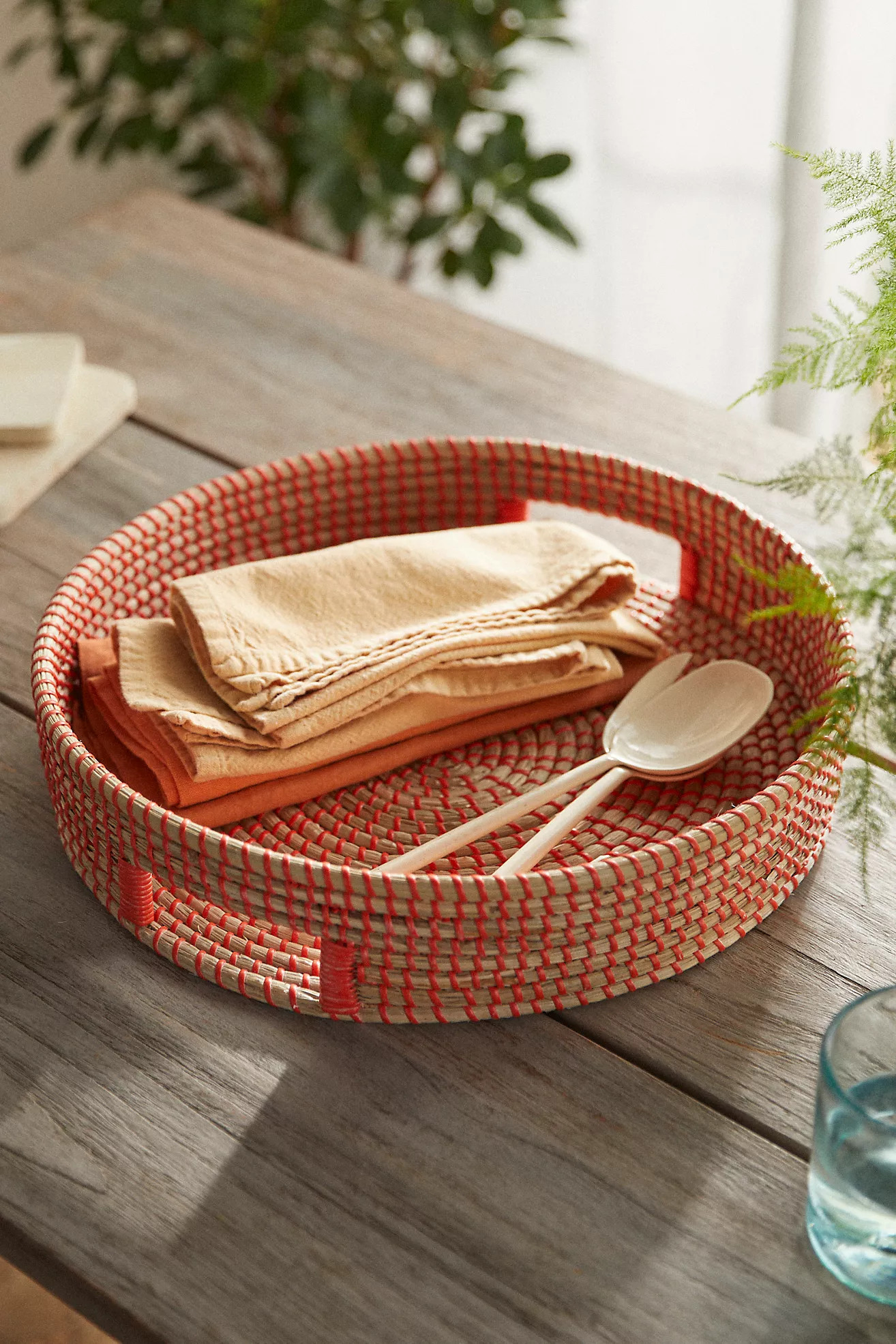 Woven Colorful Seagrass Tray | Anthropologie (US)