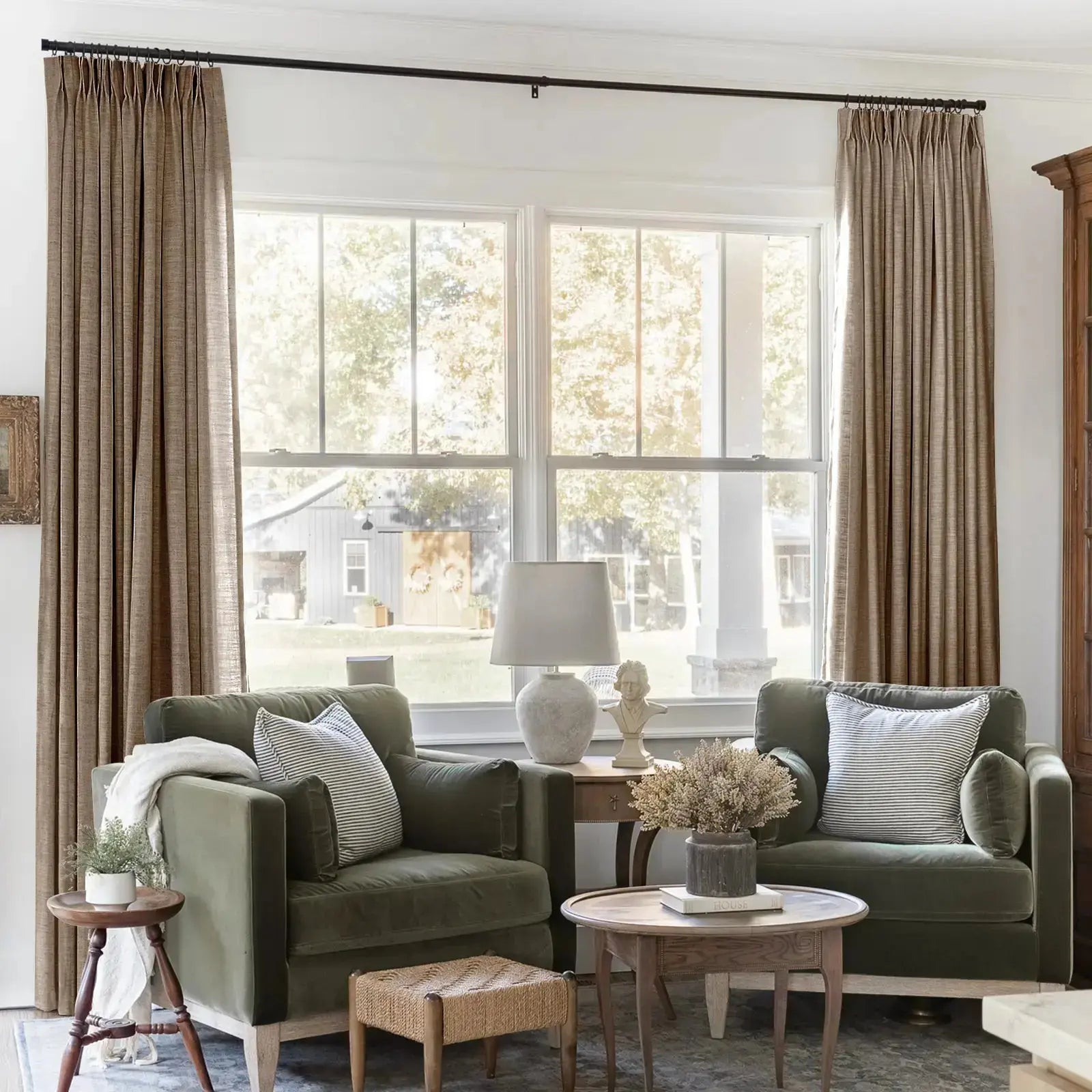 Liz Linen Drape Pleated - Rust Brown 1908-9 | TWOPAGES